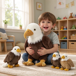 BENINY Ensemble de 4 peluches Aigle chauve et 3 poussins, 18 pouces, unisexe, à partir de 3 ans, cadeau pour enfants - Product Image 4