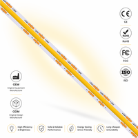 Bande lumineuse LED COB 384 puces de haute qualité, blanc chaud 6000K, DC24V, IP20, non étanche, avec télécommande et variateur d'intensité