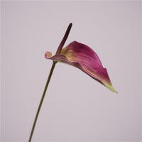 Haute qualité réaliste Anthurium plante fleur blanc vert pour mariage décorations de noël vraie touche pour la saint-valentin