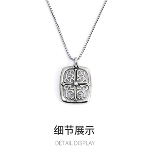 Fábrica de Joyería, Joyería al por Mayor para Mujer, Collares con Colgante Geométrico Cuadrado y Rectangular de Acero Inoxidable Chapado en Titanio - Product Image 5