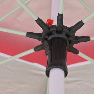 Parasol promotionnel double toit 150 cm avec logo personnalisé, armature en fibre de verre argentée, protection solaire extérieure pour plage et terrasse - Product Image 3