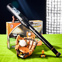 Ensembles de blocs de construction sur le thème du sport : Batte de baseball et gant (968 pièces), Casque de football américain et ballon (1038 pièces) – Jouets de construction DIY pour enfants à expédier