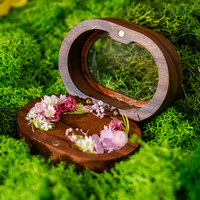 Nouvelle boîte à alliances en bois avec fleurs préservées, vente directe d'usine, cadeau floral pour la Saint-Valentin, mariage