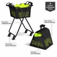 Carrito Plegable Portátil de Acero para Pelotas de Tenis y Pickleball, con Logotipo Personalizado, Venta al Por Mayor para Minoristas y Marcas Deportivas
