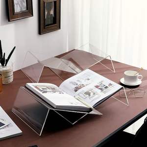 עיתון בסגנון M מחזיק ספרים אקרילי יציב מעמד קריאה שקוף אקריליק פתוח מדף תצוגת ספרים מגזינים ספרי לימוד - Product Image 5