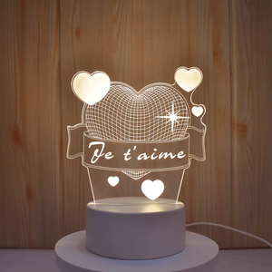 Lámpara de <span class=keywords><strong>Noche</strong></span> con Forma de Mano que Te Dice 'Te Amo', Lámpara de Ilusión 3D con Luces Cálidas, Regalo de Navidad para Hombres, Mujeres, Niños y Niñas, Decoración de Habitación - Product Image 1