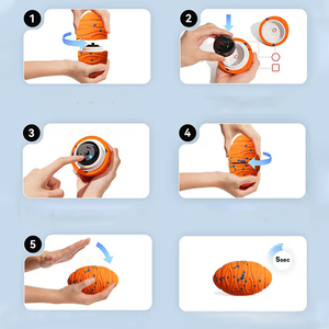 Pelota de Juguete Interactiva para Perros de TPU, Color Naranja, Resistente, para Jugar en Interiores, Tamaño Mediano, Diseño Simple - Product Image 3