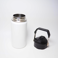 Bouteille d'eau isotherme portable personnalisée pour enfants en acier inoxydable 350 ml, anti-fuite avec paille et poignée pour la randonnée et le camping