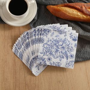 Nouvelles serviettes imprimées de style porcelaine bleue et blanche, serviettes jetables à thème festif. - Product Image 4