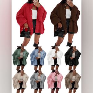 秋冬女性用ソリッドカラーカジュアルボタンアップカーディガンセータージャケットファッション - Product Image 1