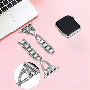 Charm-Correa <span class=keywords><strong>de</strong></span> diamante <span class=keywords><strong>de</strong></span> Metal para Apple Watch, pulsera <span class=keywords><strong>de</strong></span> acero inoxidable para <span class=keywords><strong>Iwatch</strong></span> <span class=keywords><strong>de</strong></span> 41mm, 45mm, <span class=keywords><strong>serie</strong></span> 7, <span class=keywords><strong>6</strong></span>, 5, 4 Se - Product Image 5