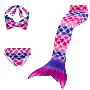 Beautiful little girls mermaid swimming tail suit kids bikini mermaid tail for swimming