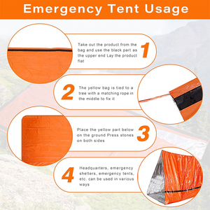Tente de survie ultralégère pour 2 personnes, tente tubulaire, abri d'urgence étanche, bâche de survie coupe-vent - Product Image 6