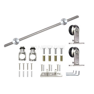 Système de porte coulissante en acier inoxydable, kits de quincaillerie pour porte coulissante de grange, système de roulettes coulissantes, accessoire - Product Image 3