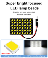 A80 T10 lampe de lecture de voiture intérieur Festoon doom toit lumière C5W led doom lumière 2835 12SMD 24smd 48LED blanc LED pour auto 12V