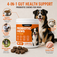 Waylemo Probiotiques à Mâcher pour Chiens et Chats : Apaise les Maux d'Estomac, Soutient la Digestion, Équilibre la Flore Intestinale, Renforce l'Immunité – Soin Complet pour Animaux de Compagnie (Lot Économique)