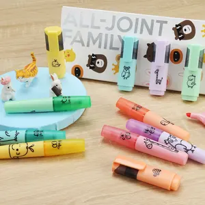 Promotional Assorted Colors Pastel Highlighters Marker Pen Set with Paper Box