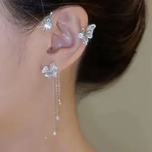 Bướm Bông Tai Clip Trên Đồng Bông Tai Bướm Tai Cuff Cho Phụ Nữ Cổ Tích Lõi Coquette Thẩm Mỹ Phụ Kiện Bán Buôn