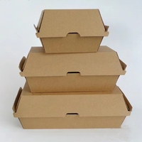 Pochettes en papier kraft jetables personnalisées avec pelliculage mat et doublure en mousse pour l'emballage à emporter de poulet frit, hamburgers et salades