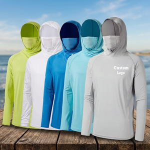 UPF 50 Fishing UV <b>Hoodie</b> <b>Lightweight</b> Breathable Unisex Sun Protection Polyester/Nylon Quick Dry Jersey Apparel - Product Image 2