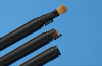 Set di Pennelli per Trucco Occhi di Alta Qualità con Coperchio Automatico Retrattile, Serie da Viaggio 2, Manico in PP/PBT Nero, Fibra Artificiale, Facile da Usare