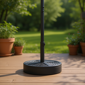 Base per Ombrellone da Patio in Ferro, 25 kg, Rotonda, Nera, Resistente, Arredamento Minimalista da Esterno - Product Image 2