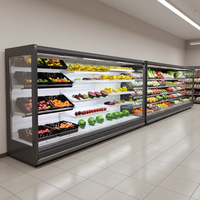Vitrine réfrigérée ouverte multi-étagères commerciale pour fruits et boissons