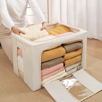 Top avant ouvertures conteneur robuste visuel Transparent fenêtre garde-robe organisateur pliable boîtes de rangement pour vêtements