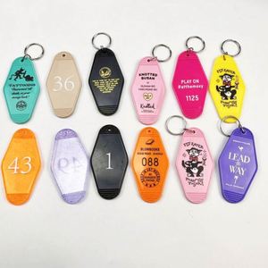 Llaveros de Plástico con Logotipo Personalizado, Diseño Retro Vintage para Motel/Hotel, con Brillantina y Colores Variados, Venta al Por Mayor - Product Image 5
