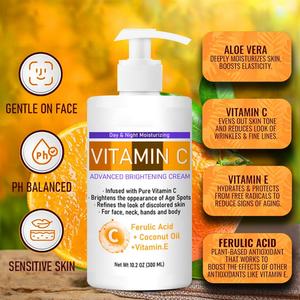 Loción Corporal con Vitamina C Orgánica de Marca Privada, 300 ml, Hidratante Natural para el Cuidado de la Piel, para Uso Diurno y Nocturno, con Efecto Blanqueador, Más Vendida - Product Image 3