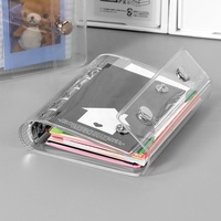 A6 Planner Binder Cover Clear Soft PVC Classers Silver Round 6 Ring Snap Button Loose Leaf Rechargeable Notebook Shell Protector