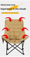 Chaise Lune Portable Légère avec Cadre en Fer Pliable et Inclinable à Trois Niveaux pour le Camping et les Pique-niques