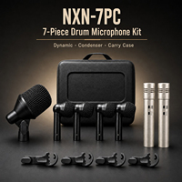 Microphone de batterie NXN-7PC – Kit portable avec micro dynamique filaire pour diffusion en direct