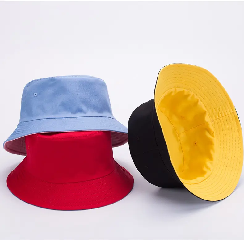 Großhandel Doppelseitige Kleidung Breite Krempe Plain Custom Embroider Wasserdichte Eimer Hüte Sonnenschutz Reversible Fisherman Caps