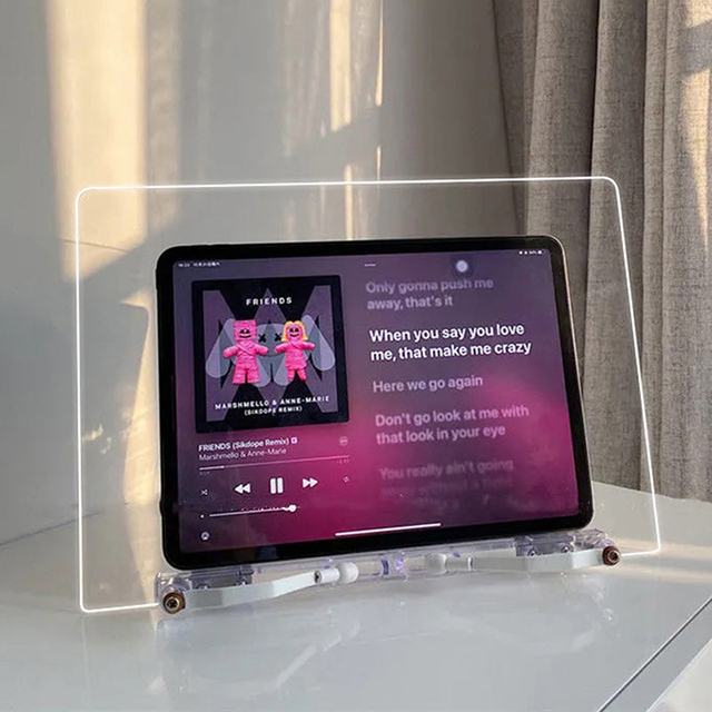 Wholesale Transparent Acrylic Adjustable Reading Bookshelf iPad Counter Top Display Foldable iPad Stand for Drawing