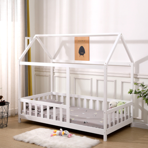 <span class=keywords><strong>Letto</strong></span> a <span class=keywords><strong>casetta</strong></span> con barriere di sicurezza rimovibili, <span class=keywords><strong>Letto</strong></span> <span class=keywords><strong>Montessori</strong></span> per bambini - Product Image 5