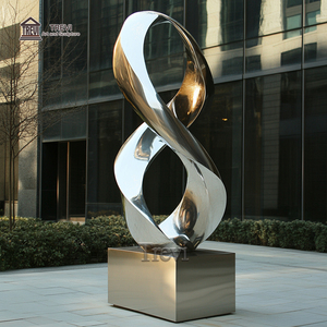 Statue en métal miroir au design personnalisé <span class=keywords><strong>Sculpture</strong></span> d'extérieur à grande échelle en acier inoxydable - Product Image 3