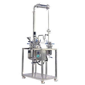 Réacteur de distillation sous vide bibo 20L en acier inoxydable SUS316L/SUS304 avec pipeline de reflux et moteur pour revêtement chimique - Product Image 1