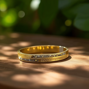 Fashion <b>Bangle</b> 316L Stainless Steel PVD Gold Plating Sustainable Resistant Jewelry for Women and <b>Men</b> - Product Image 3