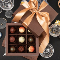 Boîte Cadeau Personnalisée pour Truffes au Chocolat, Papier Couché Mat Qualité Alimentaire, Matériaux Recyclés, Forme Personnalisée, Impression Quadrichromie