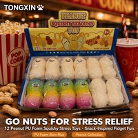 Mochi Style 12 Stuks Pinda PU Schuim Squishy Slow Rise Grappige Noot Knijp Speelgoed Bureau Collectible Fidget Cadeau Groothandel OEM TONGXIN