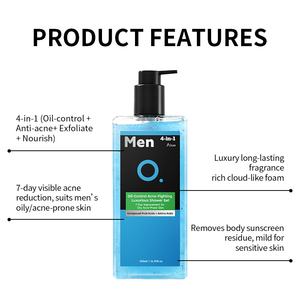 <span class=keywords><strong>Gel</strong></span> <span class=keywords><strong>douche</strong></span> pour <span class=keywords><strong>homme</strong></span> de marque privée, parfum de luxe, anti-acné, contrôle de l'huile, exfoliant, hydratant, resserre les pores, nettoyant pour le corps - Product Image 3