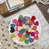 Décoration artisanale en coton au crochet, motif cœur Art Déco, couleur bonbon, pour Halloween, décoration intérieure, accessoires de vêtements et cheveux DIY, chaussures, fleurs