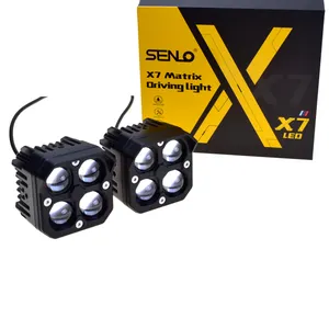 SenloX7デュアルカラー4レンズヘッドライトスポットライトフォグドライビングライトオートバイLEDライト