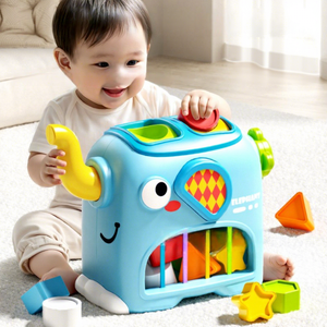 Cubes magiques en plastique en forme d'éléphant Baby SeSeLe, reconnaissance des couleurs, coordination des mains, puzzle éducatif pour la petite enfance, jouet éducatif - Product Image 1