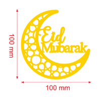 Luxuriöser Spiegel-Gold Acryl Eid Mubarak Tortenaufsatz für Eid-Kuchendekoration