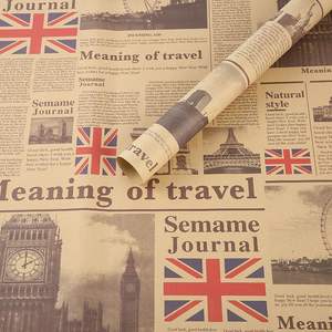 Rollo de papel de regalo de la Torre <span class=keywords><strong>Eiffel</strong></span> con mapa del mundo para niños, niñas, mujeres, niños y hombres, estilos de papel de regalo reciclado marrón Kraft - Product Image 5