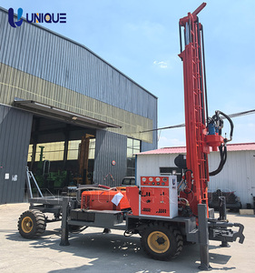 Plataforma de perforación rotativa de agua de rueda JJEM de 400m, máquina de perforación de pozos, plataforma de perforación montada en remolque resistente para pozo de agua - Product Image 4