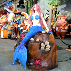 Estatua <span class=keywords><strong>de</strong></span> Sirena Animatrónica <span class=keywords><strong>de</strong></span> Fibra <span class=keywords><strong>de</strong></span> Vidrio con Temática Marina, Tamaño Real, para Promenadas, Centros Comerciales y Esculturas <span class=keywords><strong>de</strong></span> Arte para Paisajes Exteriores - Product Image 2