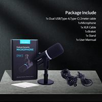 FEEL WORLD PM1 XLR/USB Dynamisches Mikrofon für Podcasting-Aufnahmen Gaming Live Streaming